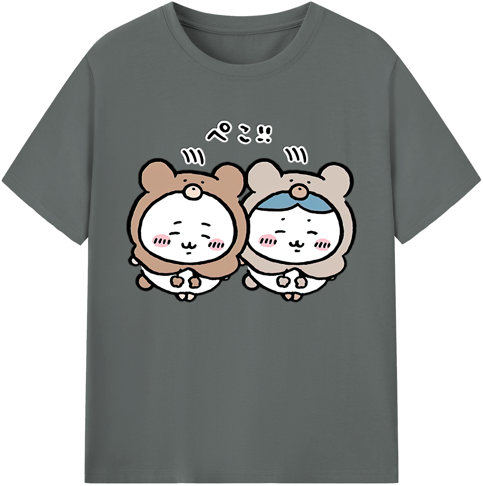 （画像用） ちいかわ ハチワレ Chii-kawa hachiware 綿100％ メンズ半袖Tシャツ｜肌触りやわらか＆通気性